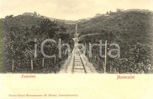 1900 ca MONTECATINI TERME (PT) Veduta paese e funicolare *Cartolina FP NV 1900 ca MONTECATINI TERME (PT) Veduta paese e funicolare *Cartolina FP NV